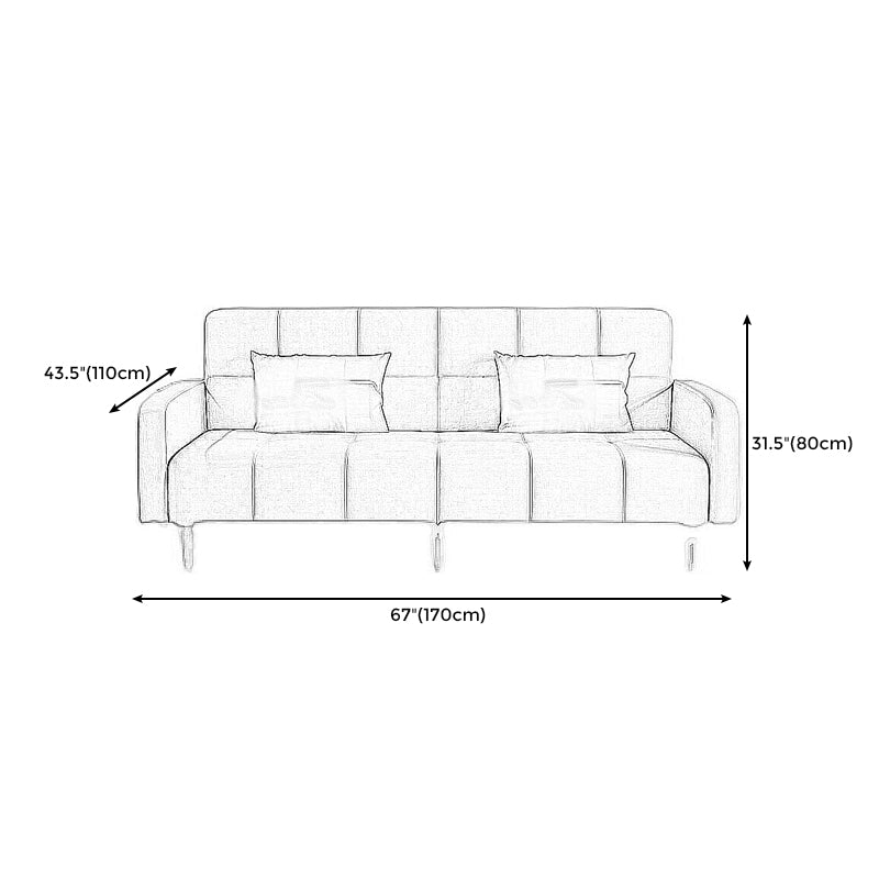 Transitional modern moderno sciolto di divano a braccio quadrato di lino con scorrimento