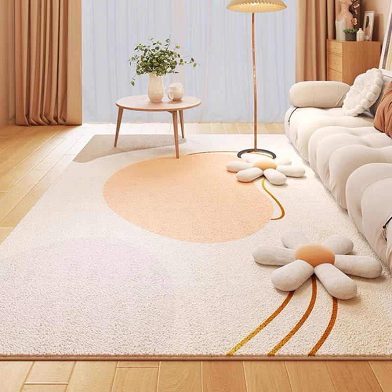 Light Brown Modern Rug Polyester Color Lump Area Rug Washable Rug for Living Room