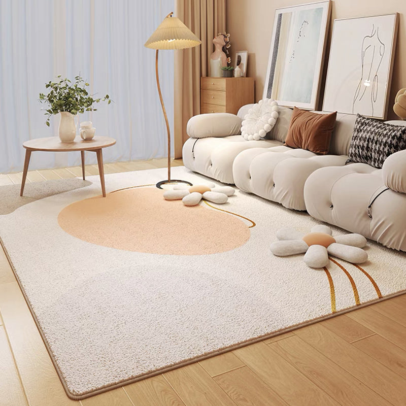 Light Brown Modern Rug Polyester Color Lump Area Rug Washable Rug for Living Room