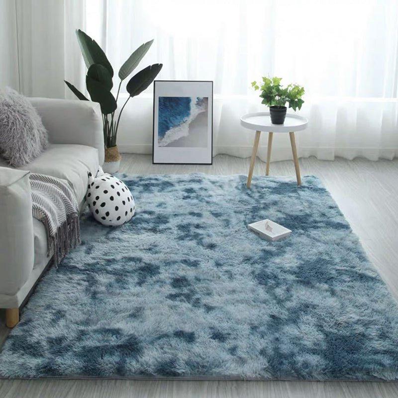 Light Gray Casual Rug Polyester Tie-dye Rug Washable Rug for Home Decor