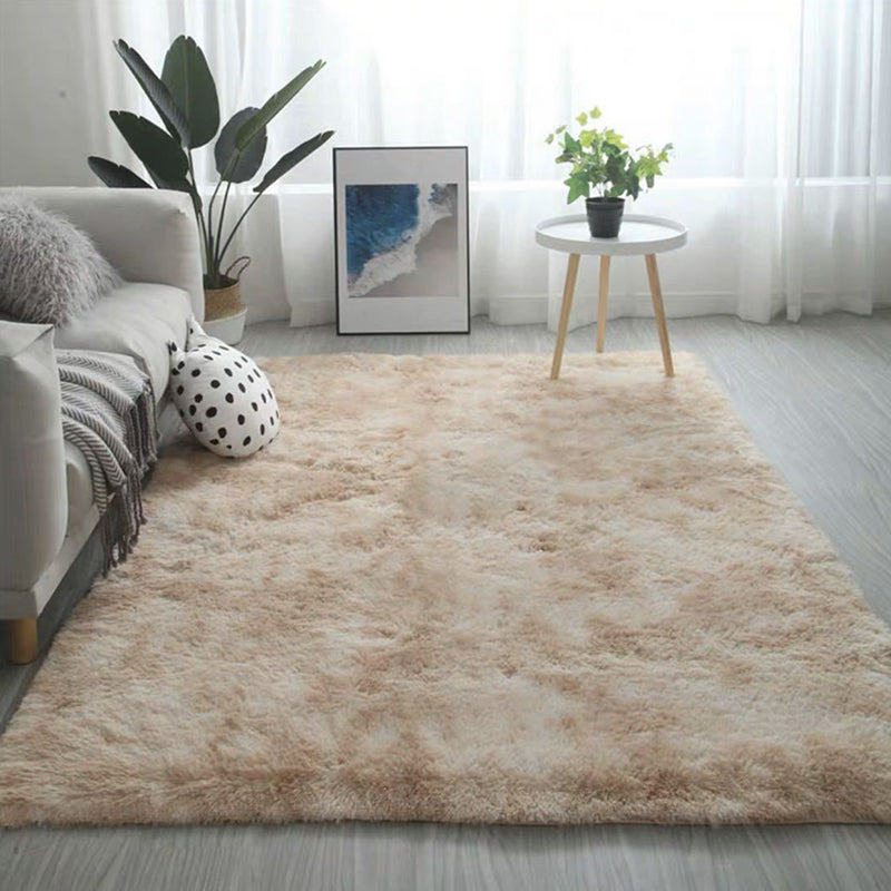 Light Gray Casual Rug Polyester Tie-dye Rug Washable Rug for Home Decor