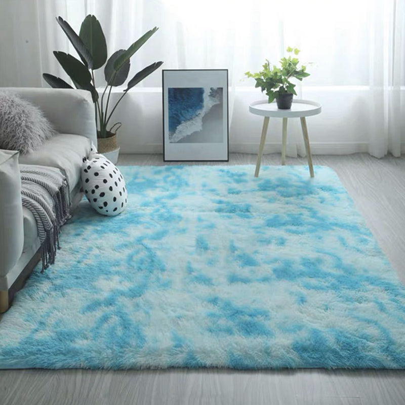 Light Gray Casual Rug Polyester Tie-dye Rug Washable Rug for Home Decor