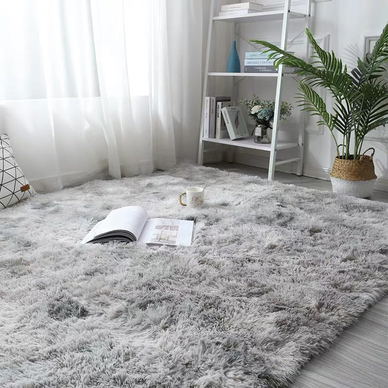 Light Gray Casual Rug Polyester Tie-dye Rug Washable Rug for Home Decor