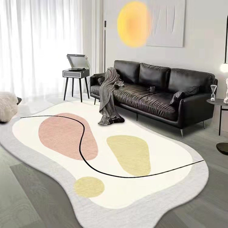 Tapis simple marron clair en Polyester, résistant aux taches, pour la décoration de la maison