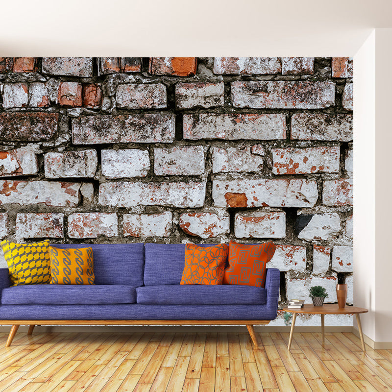 Brick Wall Resistant Mural Wallpaper Environment Friendly Sleeping Room Wall Mural