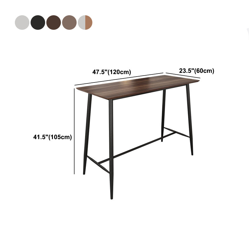 Rectangle Bar Table Contemporary Bar Table with Trestle Base,47.24"W x 23.62"L x 41.34"H