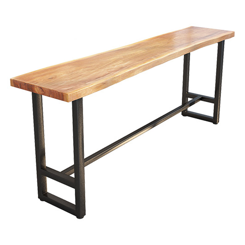Pine Wood Bar Table Industrial Bar Dining Table with Trestle Base