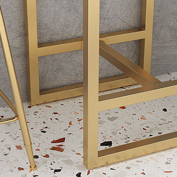 Stone Bar Dining Table Contemporary Bar Table with Trestle Base