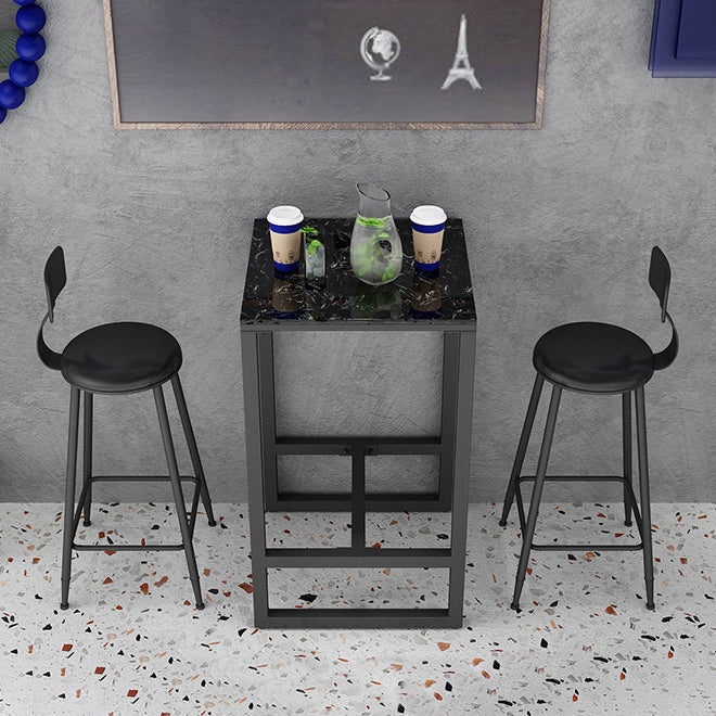 Stone Bar Dining Table Contemporary Bar Table with Trestle Base