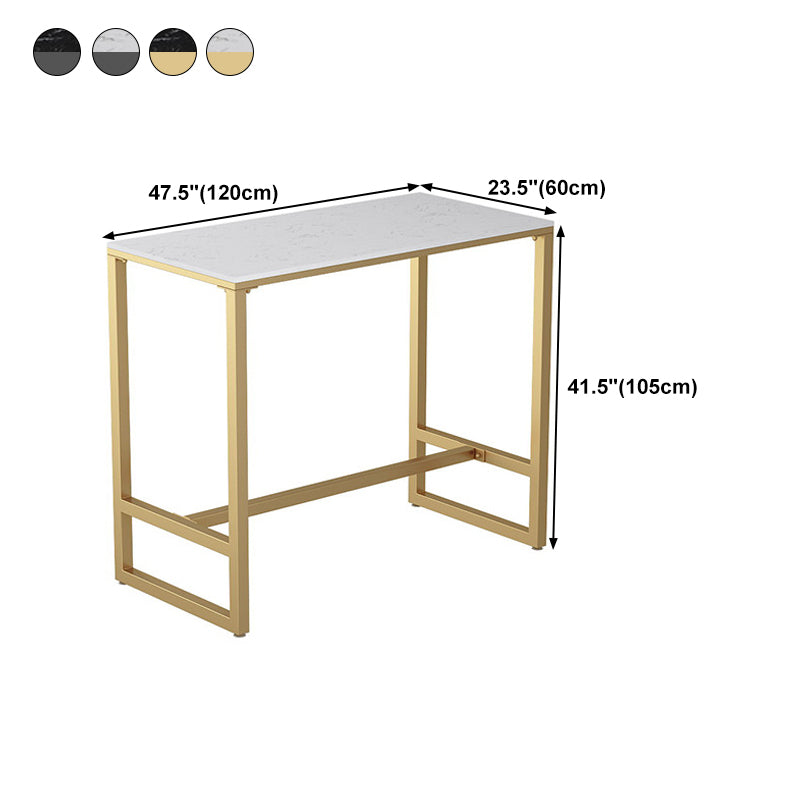 Stone Bar Dining Table Contemporary Bar Table with Trestle Base