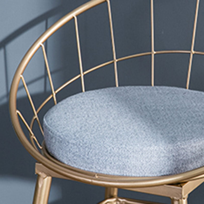 Scandinavian Design Bucket Counter Stool for Home Upholstered Bar Stools with Metal Base