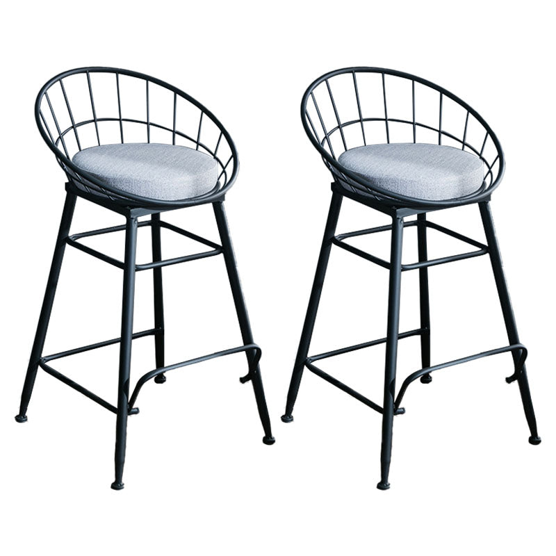 Scandinavian Design Bucket Counter Stool for Home Upholstered Bar Stools with Metal Base