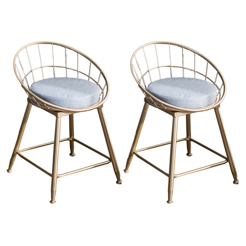 Scandinavian Design Bucket Counter Stool for Home Upholstered Bar Stools with Metal Base