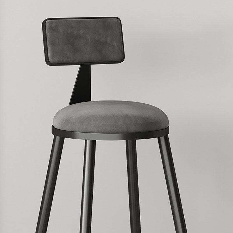 Glam Style Upholstered Fabric Stools Low Back Stools with Cushion