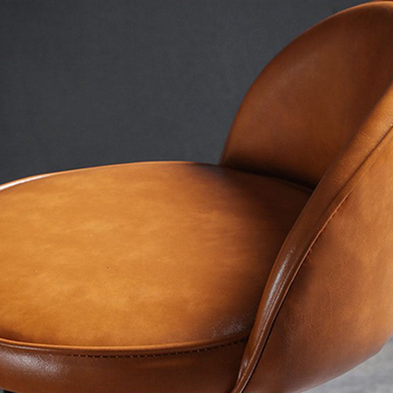 Industrial Leather Counter Stool for Home Round Barstools with Metal Base