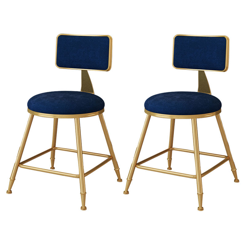 Scandinavian Round Barstools for Home Armless Stools with Metal Base