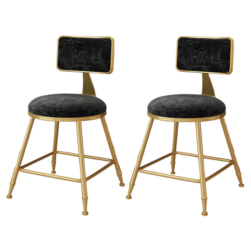 Scandinavian Round Barstools for Home Armless Stools with Metal Base