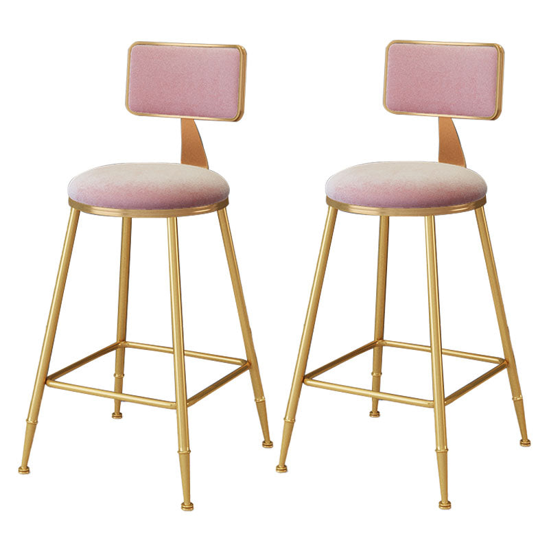 Scandinavian Round Barstools for Home Armless Stools with Metal Base