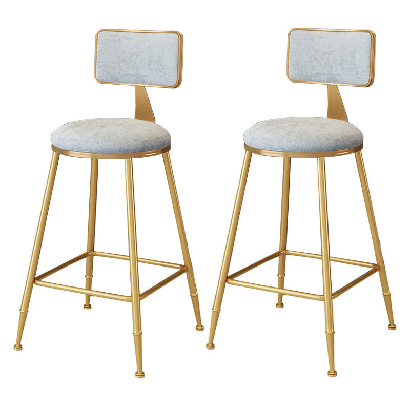 Scandinavian Round Barstools for Home Armless Stools with Metal Base