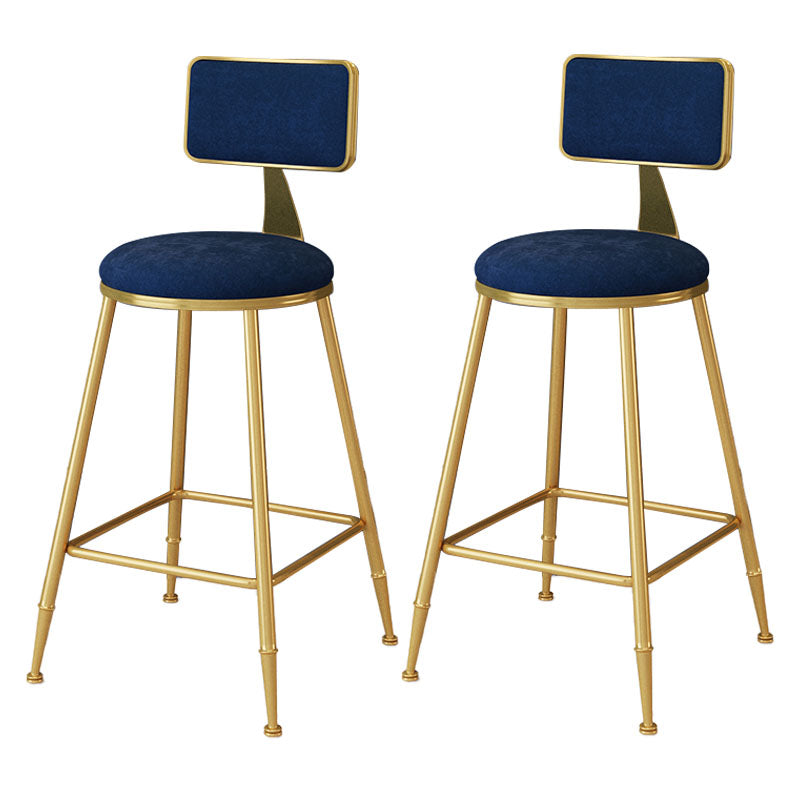 Scandinavian Round Barstools for Home Armless Stools with Metal Base