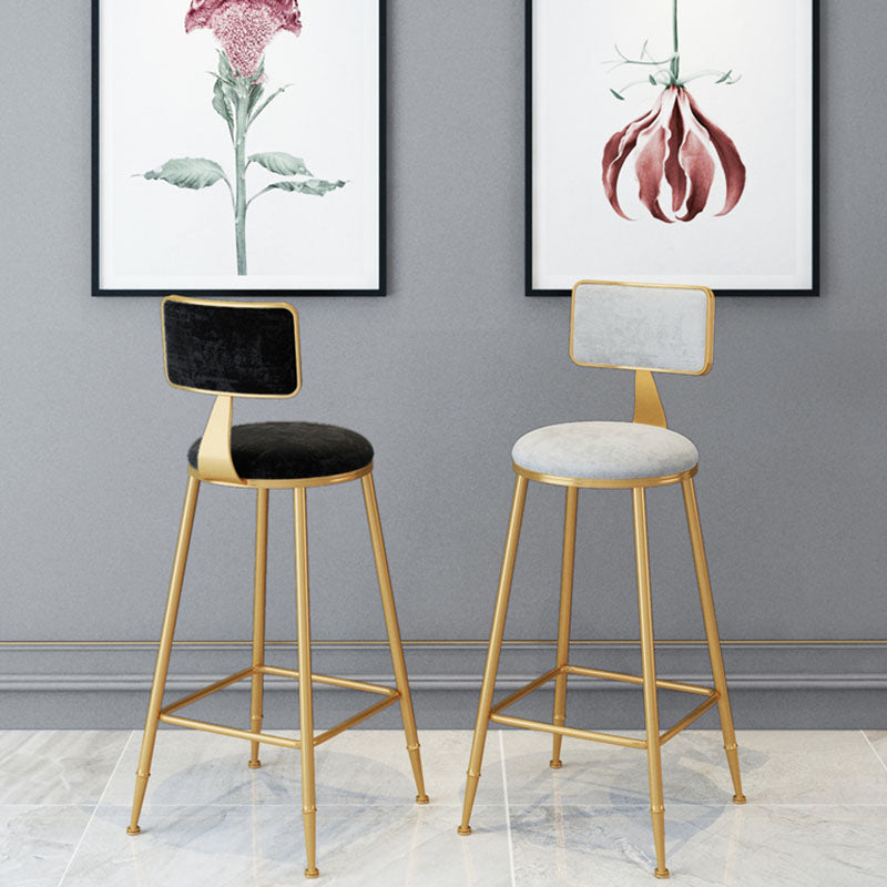 Scandinavian Round Barstools for Home Armless Stools with Metal Base