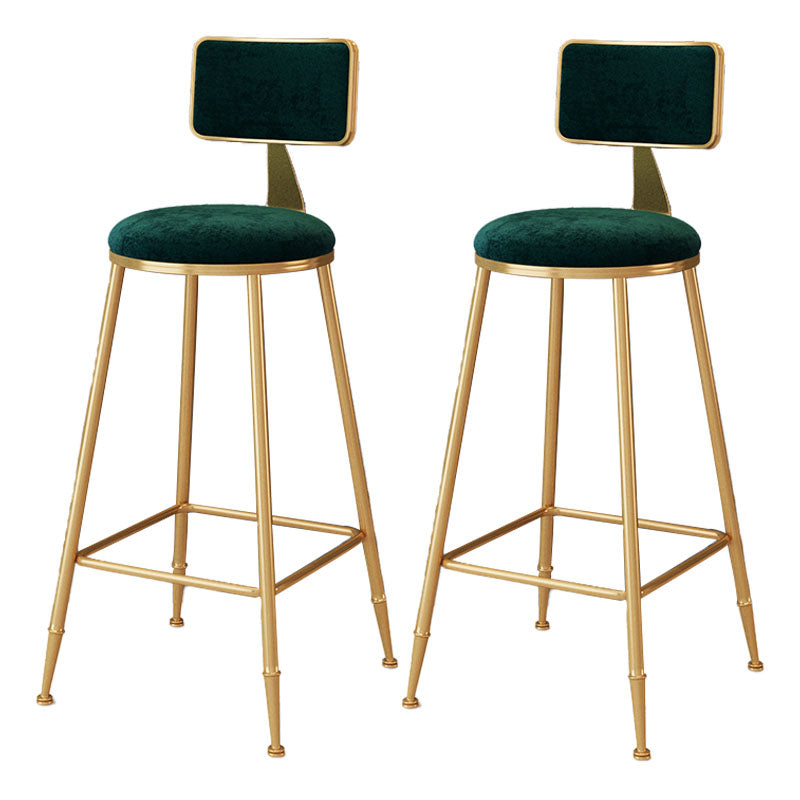 Scandinavian Round Barstools for Home Armless Stools with Metal Base