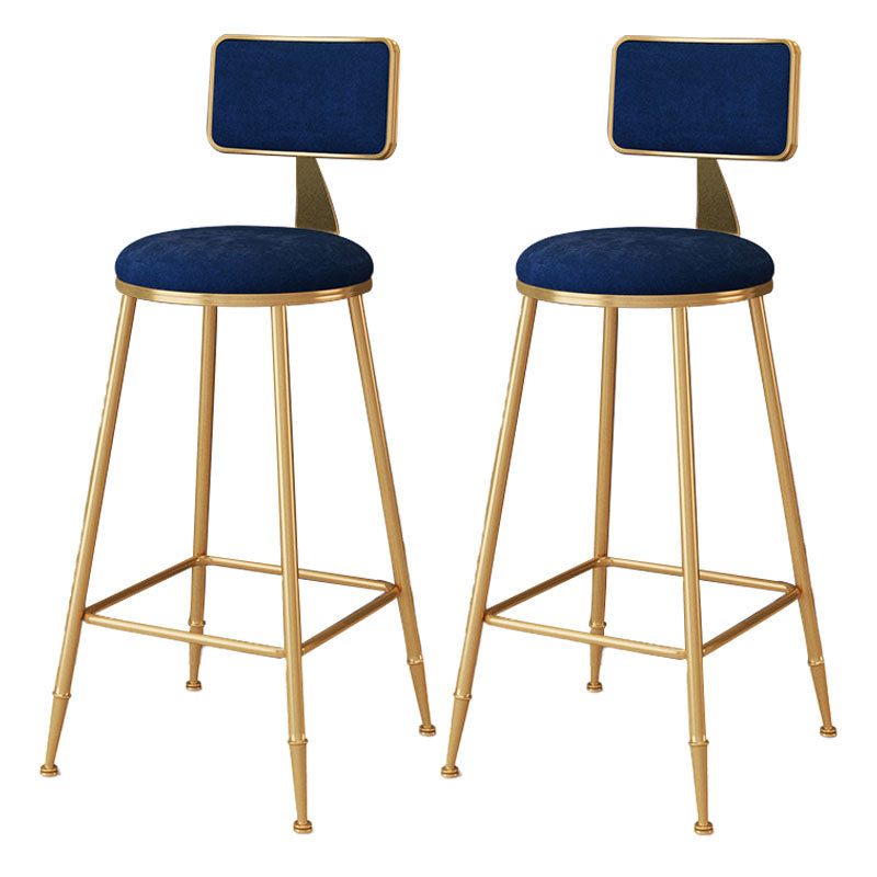 Scandinavian Round Barstools for Home Armless Stools with Metal Base