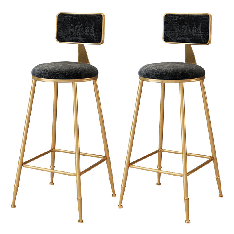 Scandinavian Round Barstools for Home Armless Stools with Metal Base