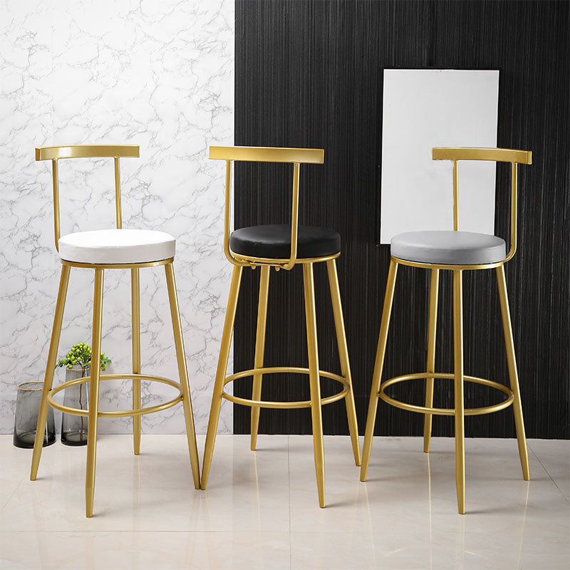 Nordic Style Upholstered Fabric Stools Armless Round Barstools for Home