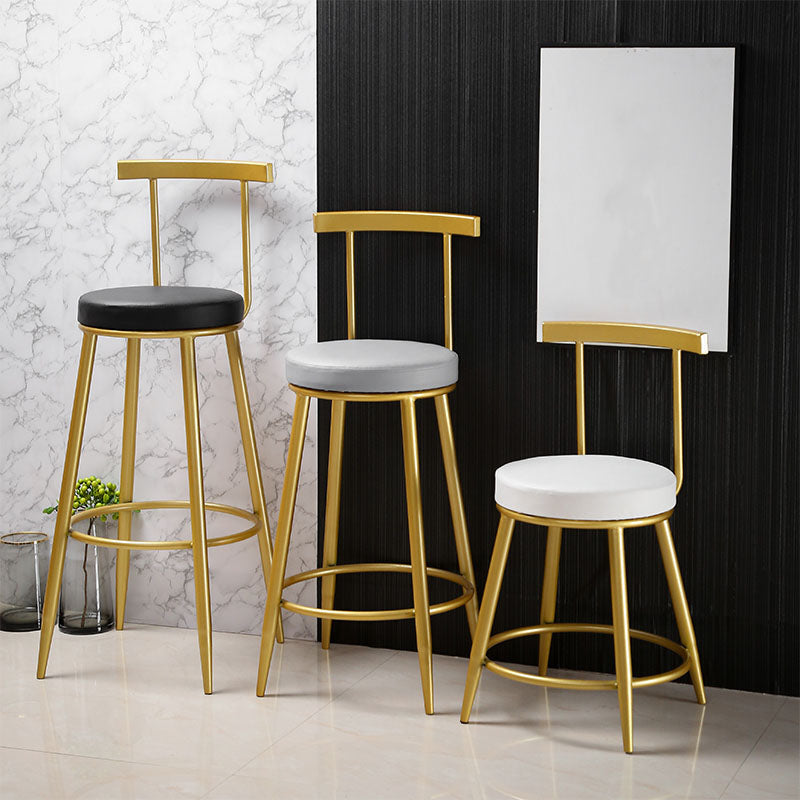 Nordic Style Upholstered Fabric Stools Armless Round Barstools for Home