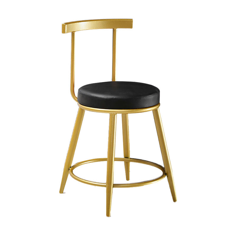 Nordic Style Upholstered Fabric Stools Armless Round Barstools for Home