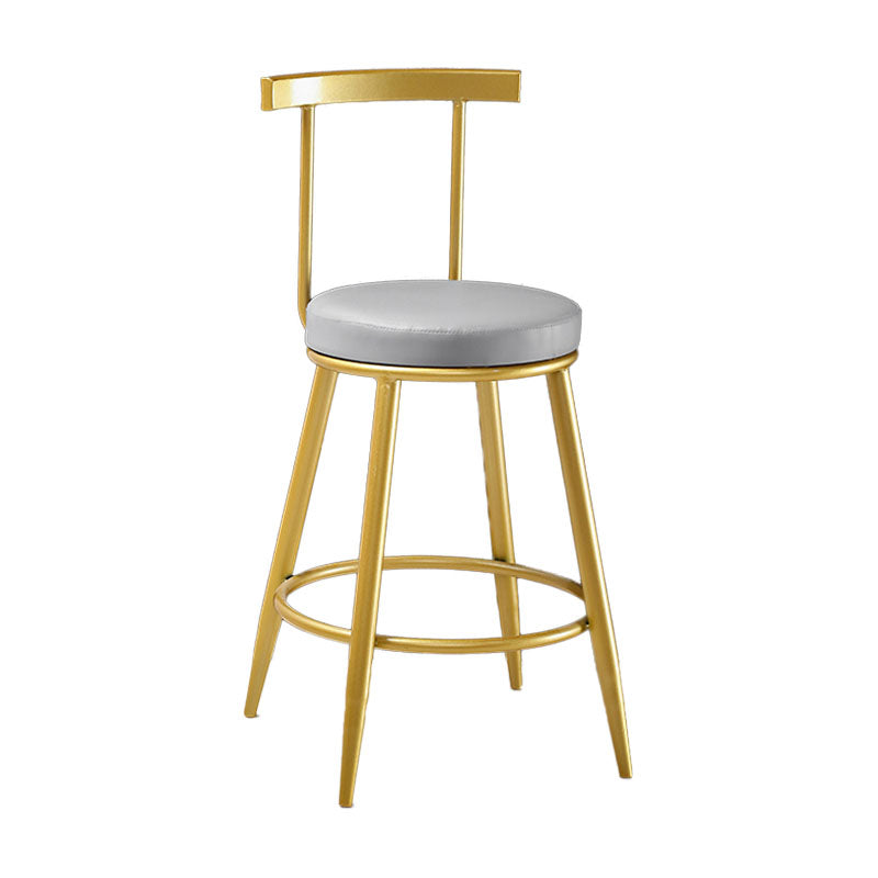 Nordic Style Upholstered Fabric Stools Armless Round Barstools for Home