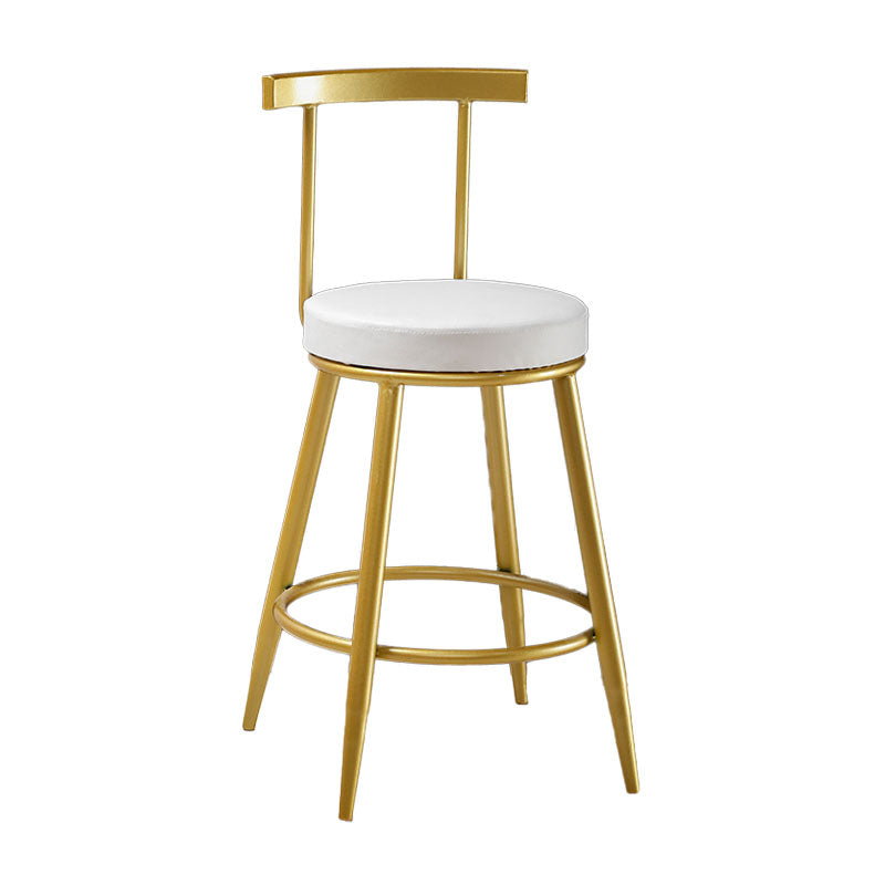 Nordic Style Upholstered Fabric Stools Armless Round Barstools for Home