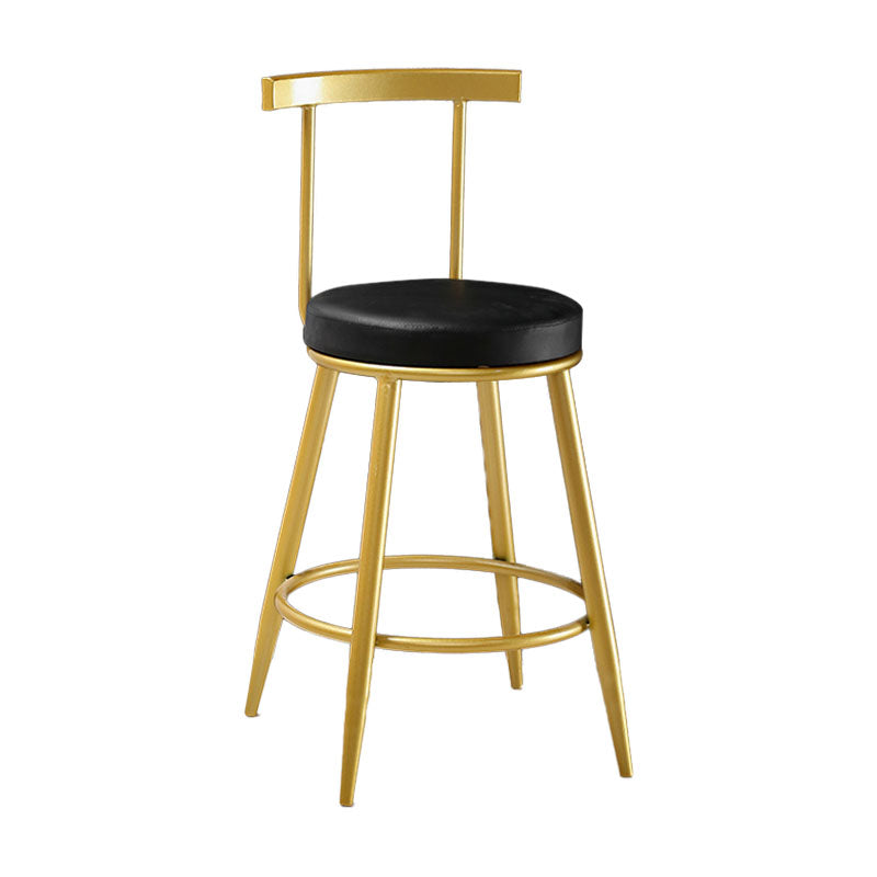 Nordic Style Upholstered Fabric Stools Armless Round Barstools for Home