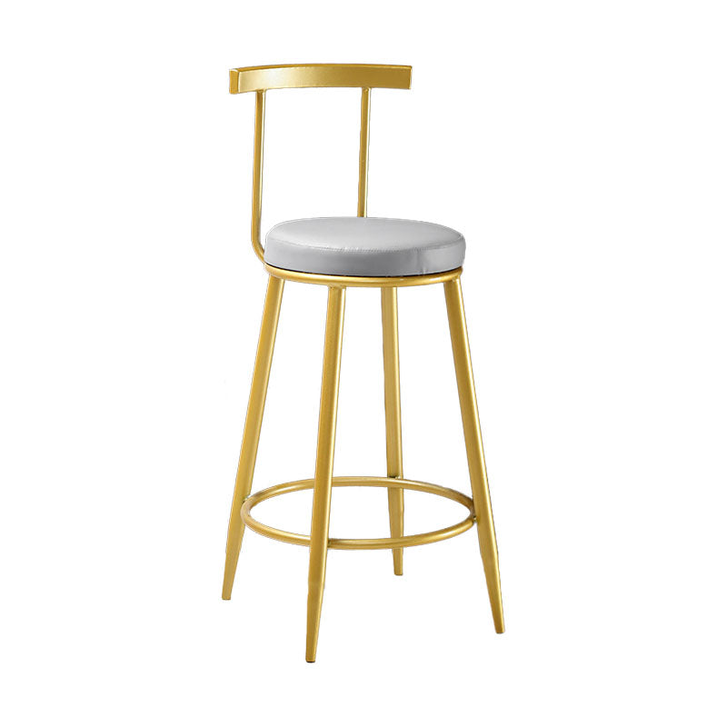 Nordic Style Upholstered Fabric Stools Armless Round Barstools for Home