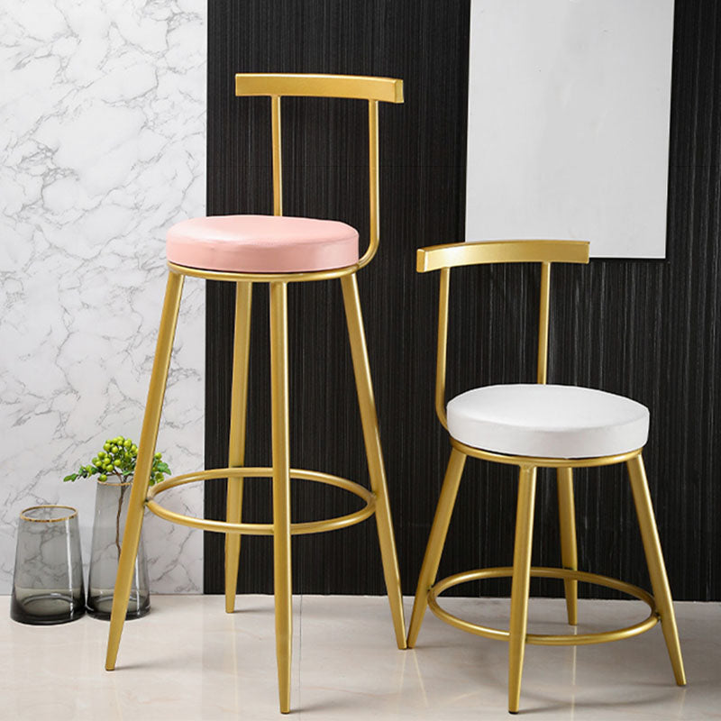 Nordic Style Upholstered Fabric Stools Armless Round Barstools for Home
