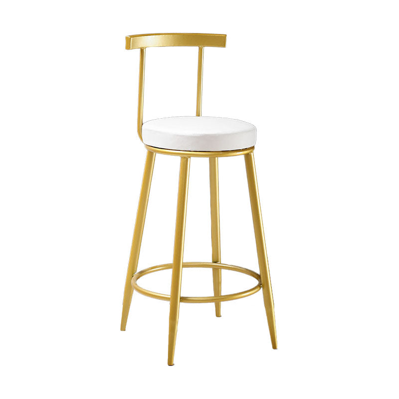 Nordic Style Upholstered Fabric Stools Armless Round Barstools for Home