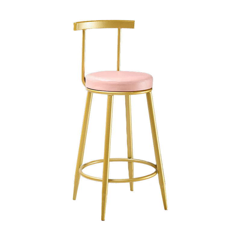 Nordic Style Upholstered Fabric Stools Armless Round Barstools for Home