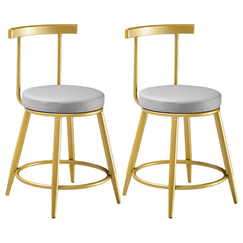Nordic Style Upholstered Fabric Stools Armless Round Barstools for Home