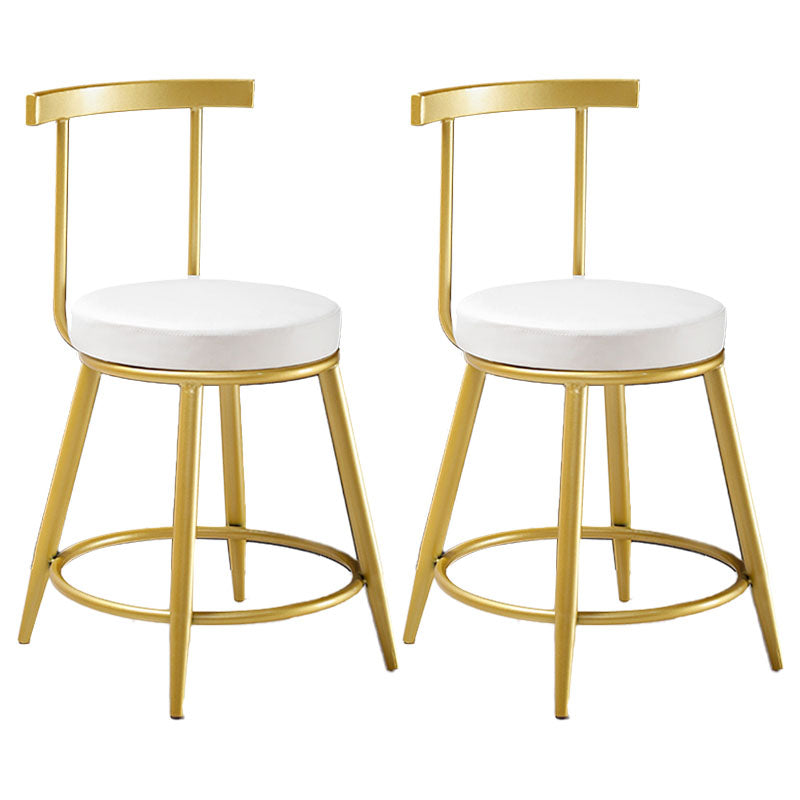 Nordic Style Upholstered Fabric Stools Armless Round Barstools for Home