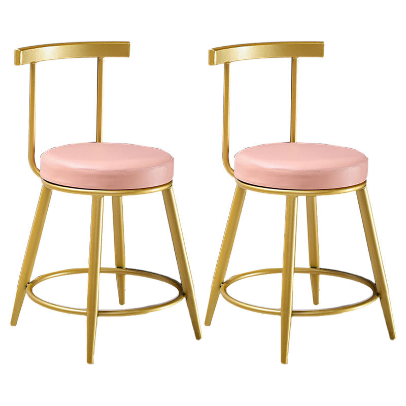 Nordic Style Upholstered Fabric Stools Armless Round Barstools for Home