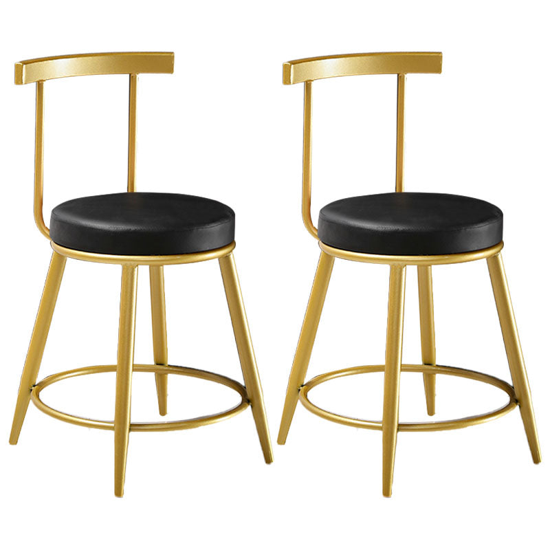 Nordic Style Upholstered Fabric Stools Armless Round Barstools for Home