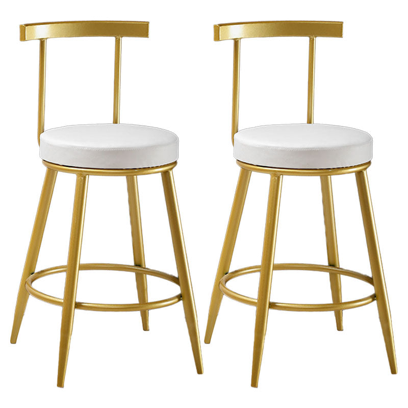 Nordic Style Upholstered Fabric Stools Armless Round Barstools for Home