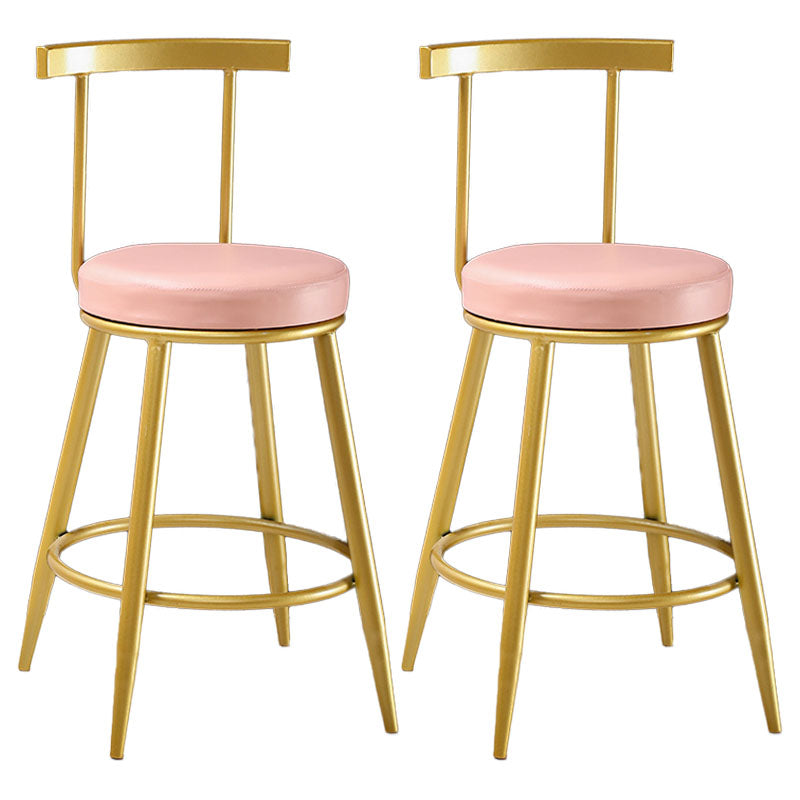 Nordic Style Upholstered Fabric Stools Armless Round Barstools for Home