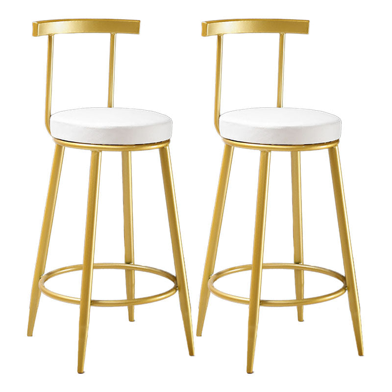 Nordic Style Upholstered Fabric Stools Armless Round Barstools for Home