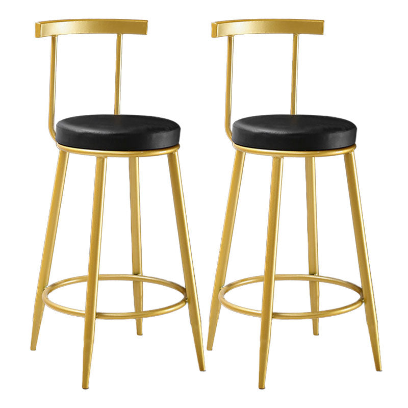 Nordic Style Upholstered Fabric Stools Armless Round Barstools for Home