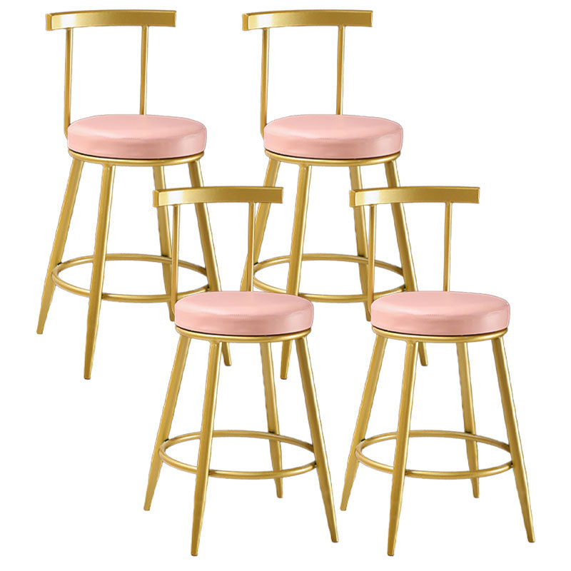 Nordic Style Upholstered Fabric Stools Armless Round Barstools for Home