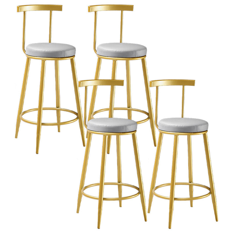 Nordic Style Upholstered Fabric Stools Armless Round Barstools for Home