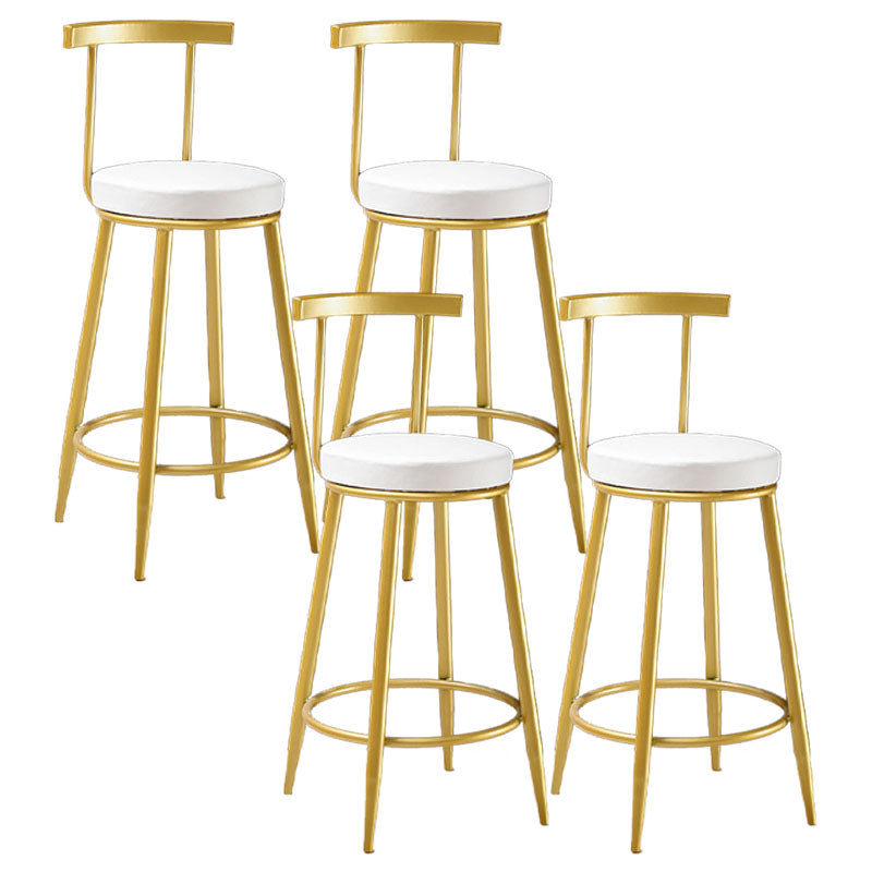 Nordic Style Upholstered Fabric Stools Armless Round Barstools for Home