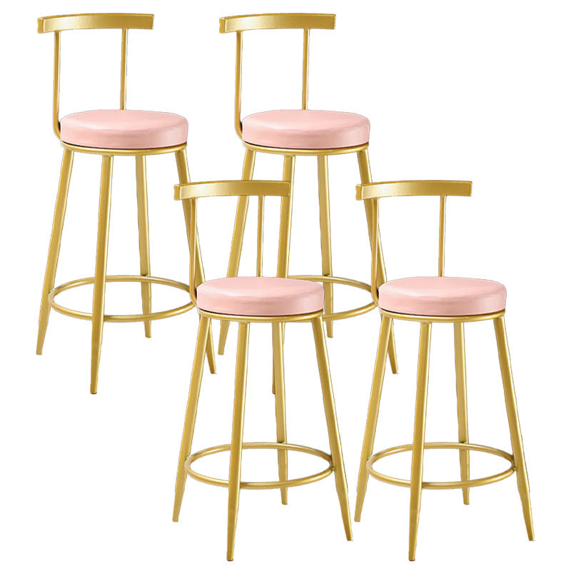 Nordic Style Upholstered Fabric Stools Armless Round Barstools for Home